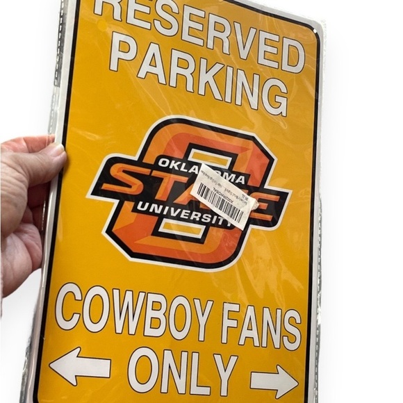 Oklahoma State Cowboys NCAA Fans Only Reserved Parking Tin Sign 8” x 12” - Picture 2 of 3